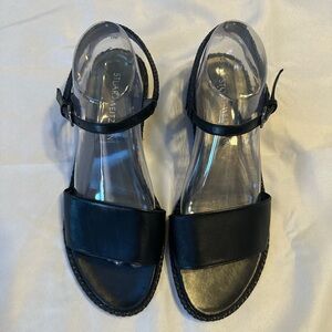 Stuart Weitzman Black Leather Sandals